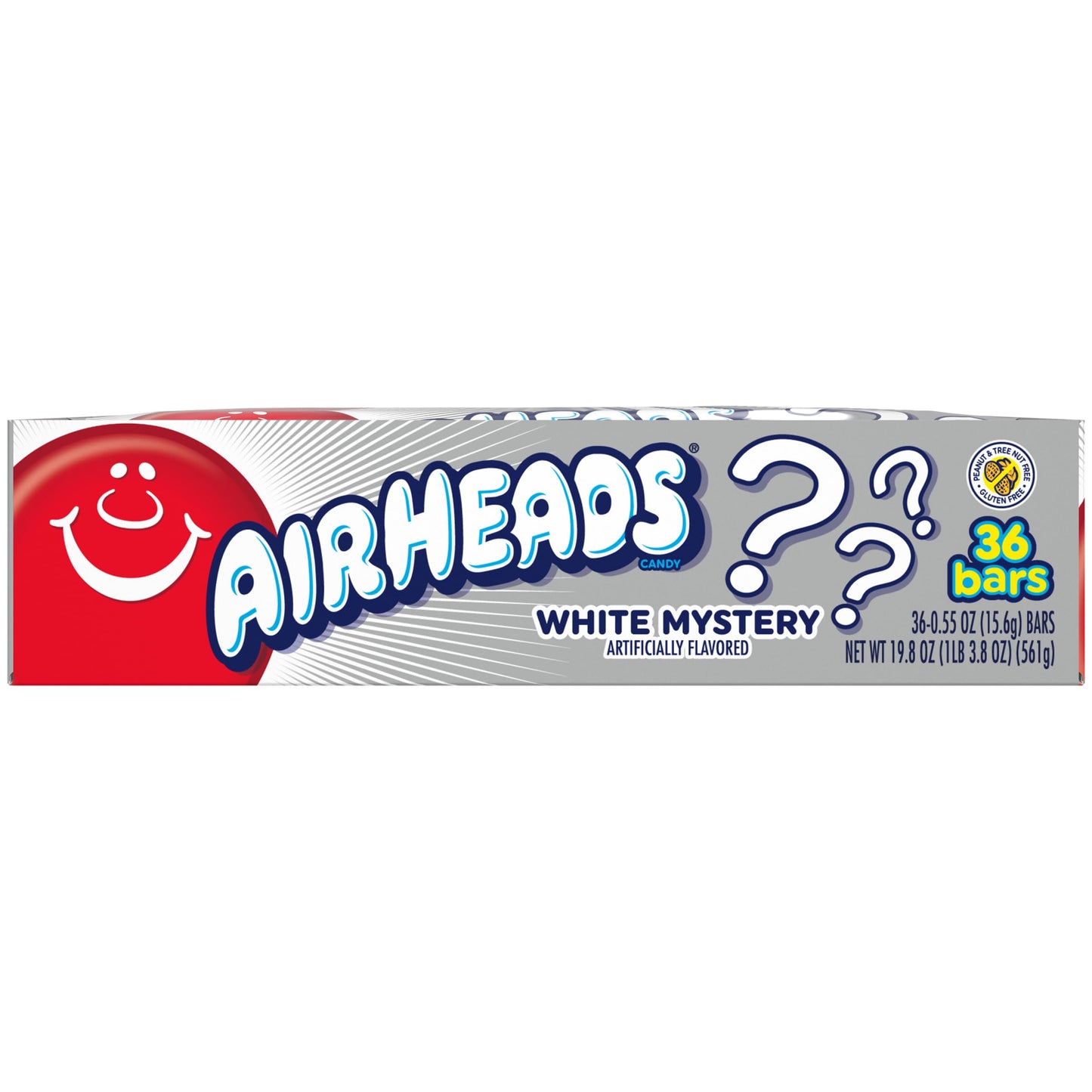 Airheads Candy, Individually Wrapped Full Size Bars, White Mystery, Bulk Taffy, Non Melting, Party, 0.55 oz (Pack of 36)
