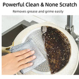 neogor Non-Scratch Wire Cleaning Dishwash Dishcloth, Kitchen Washcloths for Washing Dishes, Multipurpose Wire Dishwashing Rag for Wet