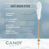 Candy Envy - Amber Café Sugar Sticks Mini Rock Candy - 18 Individually Wrapped Amber Treats - Original Sugar Flavored Coffee Stirrers