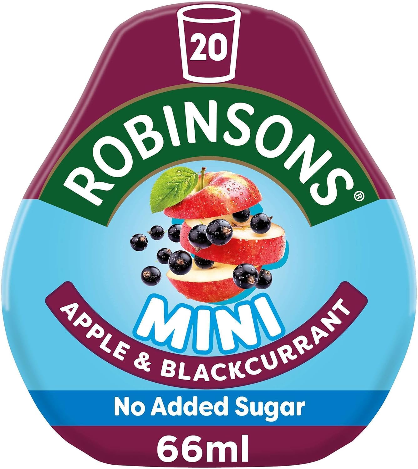 Robinsons Squash'D Apple & Blackcurrant No Added Sugar, 2.2 fl oz (66 ml)