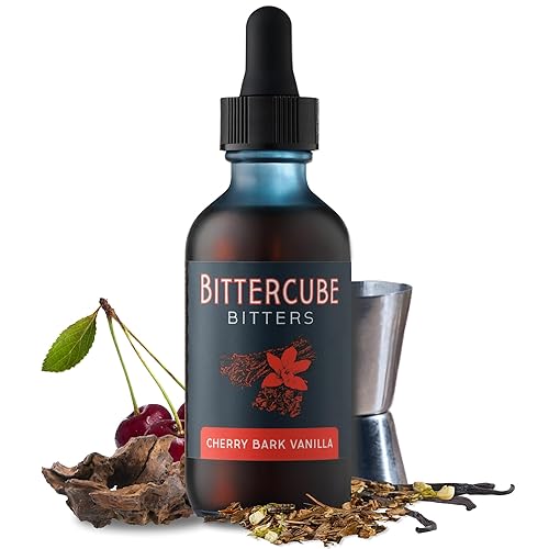 Bittercube Cherry Bark Vanilla Cocktail Bitters, 2 oz - Wild Cherry Bark, Vanilla Bean & Spice - Perfect for Old Fashioned, Manhattan, Whiskey Sour