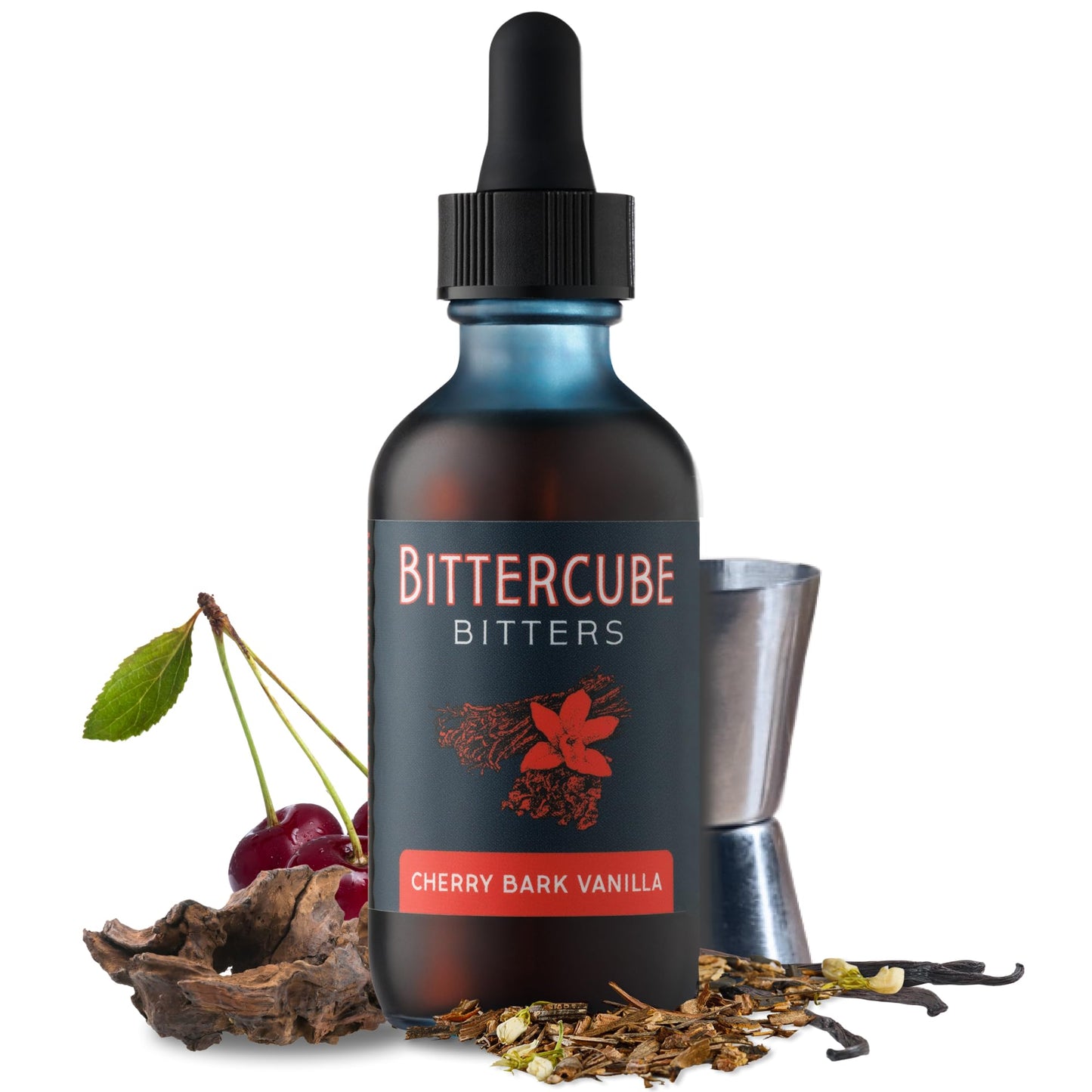 Bittercube Cherry Bark Vanilla Cocktail Bitters, 2 oz - Wild Cherry Bark, Vanilla Bean & Spice - Perfect for Old Fashioned, Manhattan, Whiskey Sour