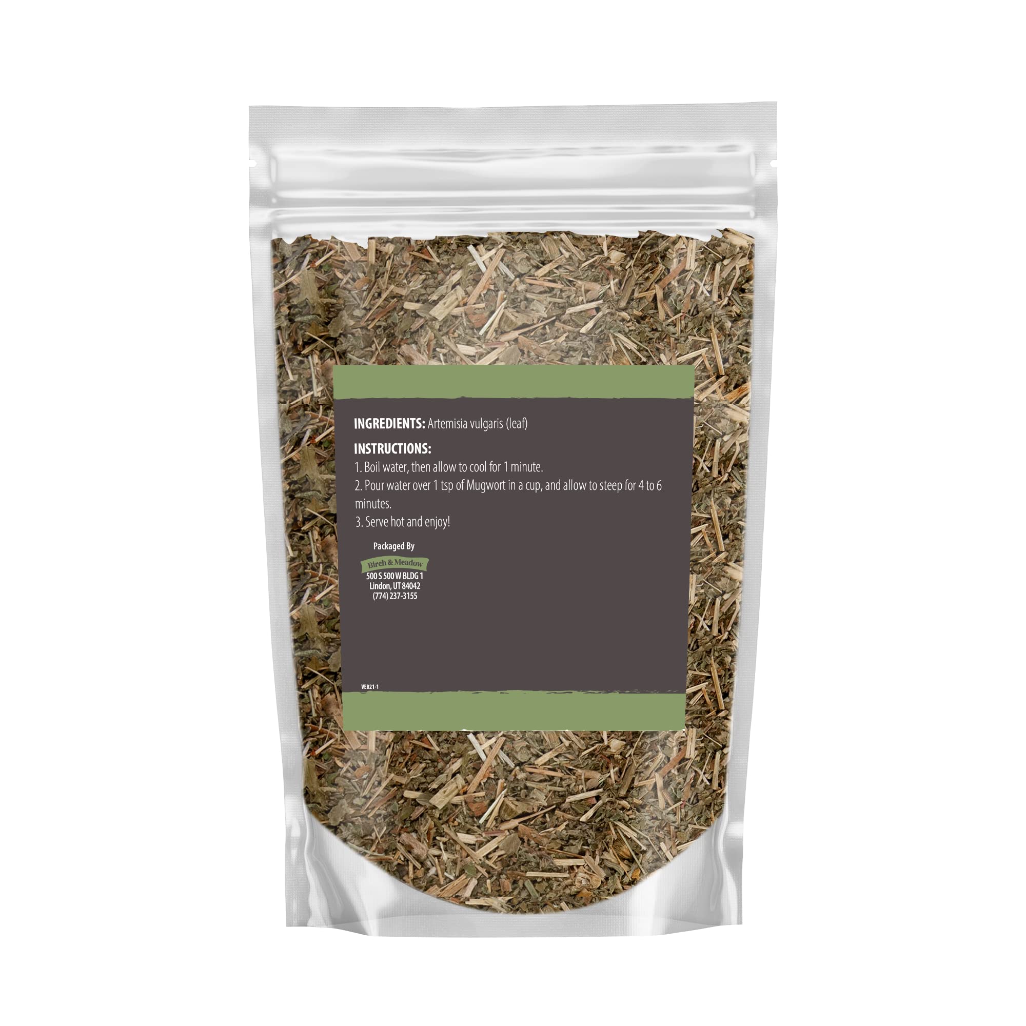 Birch & Meadow 8 oz Mugwort Leaf Cut and Sifted, Herbal Tea, Easy to Make