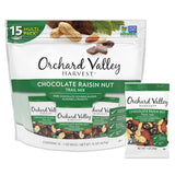 Orchard Valley Harvest Chocolate Raisin Nut Trail Mix, 1 Ounce Bags (Pack of 15), Dark Chocolate Covered Raisins, Almonds, and Peanuts, Trail Mix