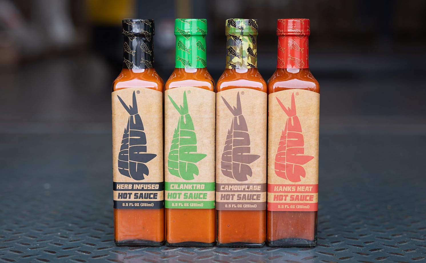 Hank Sauce Hot Sauce Variety Pack (4 Pack, 8.5 oz Each) - Savory Blends of Peppers, Garlic & Herbs - Gluten Free, Built for Everyday Use