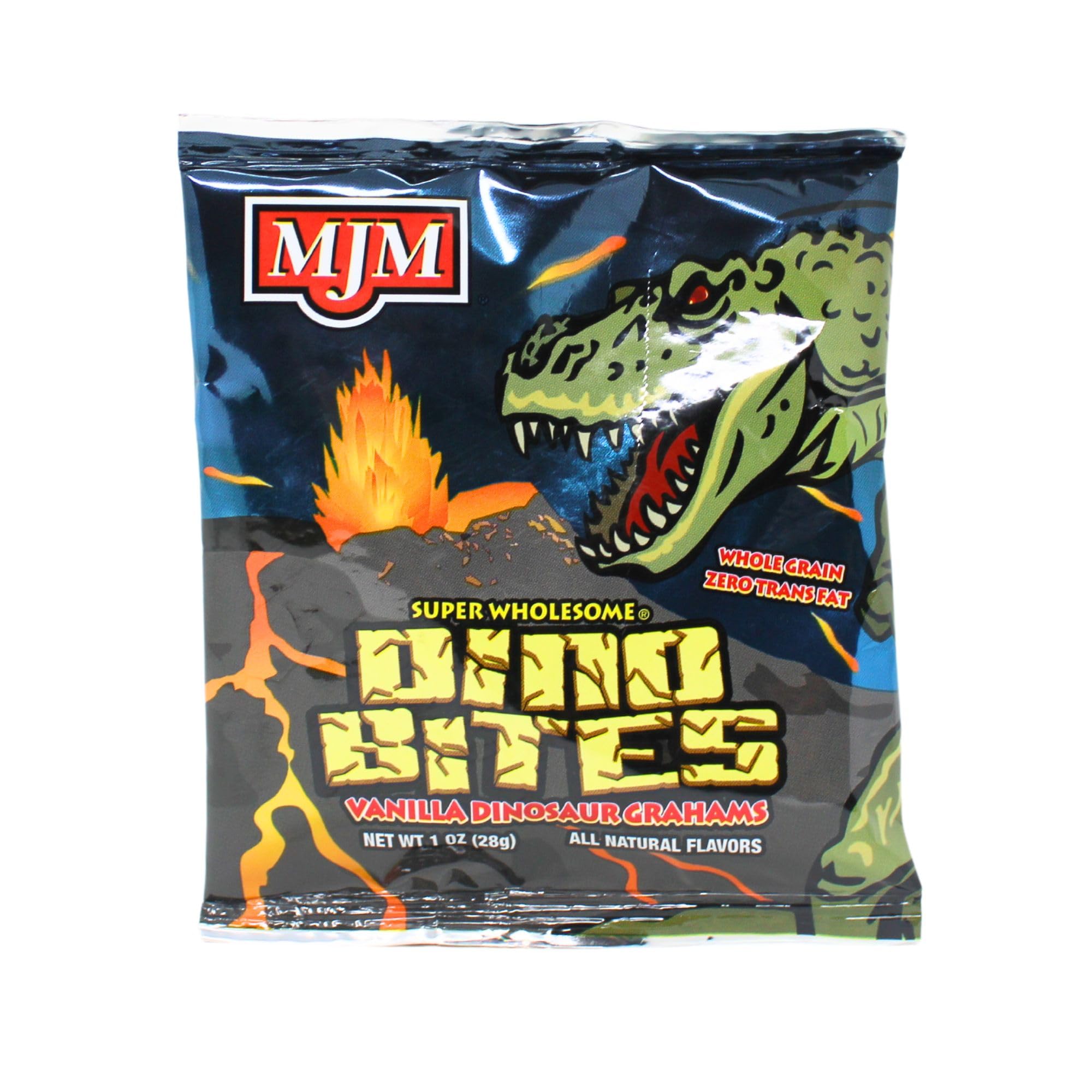 MJM Dino Bites Vanillas Grahams - Case of 25 Packs | Snack for Active Lifestyles | Wholesome Vanilla Flavor | Convenient and On-the-Go | Fuel Your