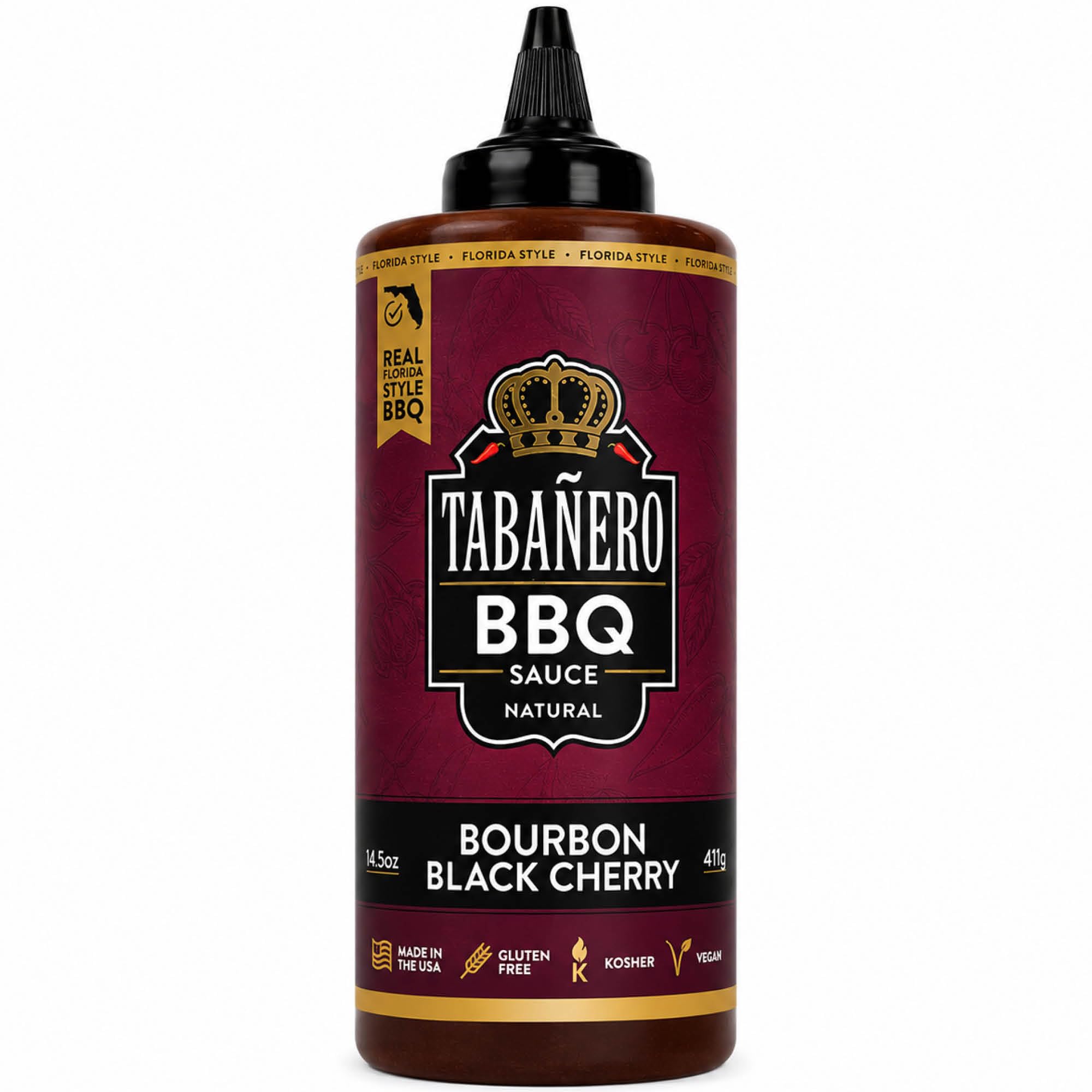Tabañero Bourbon Black Cherry BBQ Sauce, Weeknight Dinners, Bottle, 14.5oz
