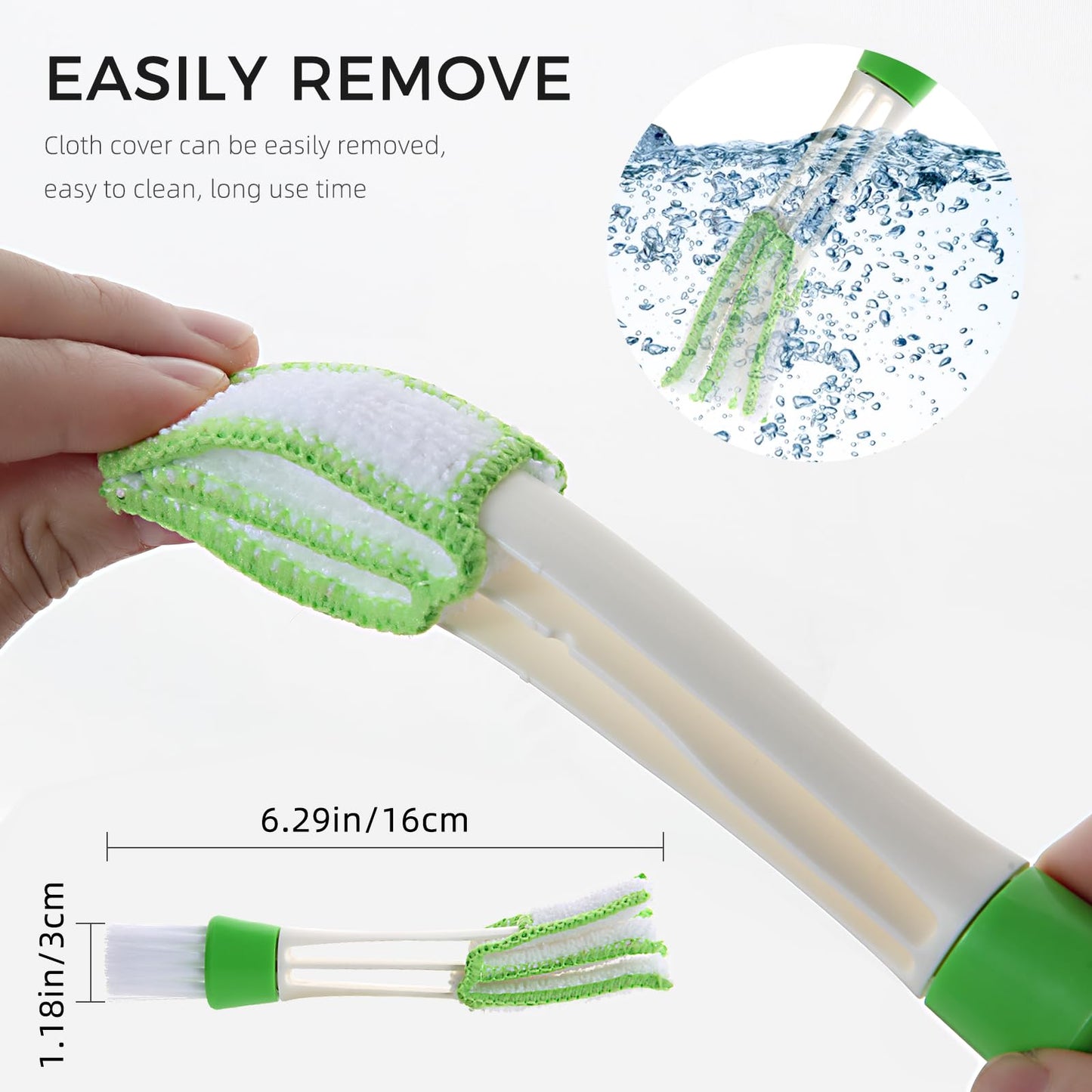 4Pcs Window Venetian Blind Cleaner Duster Tool,Washable 7 Fingers Dusting Cleaner and Air Vent Cleaner,Shutter Brush,Blinds Air Conditioner Keyboard