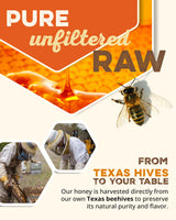 Desert Creek Honey - 100% Unfiltered, Pure, Raw Honey from Texas - Natural Sugar Substitute - One Gallon of Bulk Unprocessed, Unpasteurized American Honey - Harvested by Our Own Beekeepers