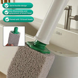 Pumice Stone Toilet Cleaning Kit with Long Handle - Effortless Hard Water Stain Remover for Toilets, Tubs & Tile - Includes 1 Handle + 3 Pumice