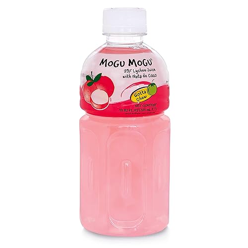Mogu Mogu Fruit Juice with Nata De Coco, 10.82 oz (Pack of 24) (Lychee)