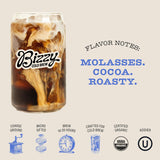 Bizzy Organic Cold Brew Coffee | Dark & Bold Blend | Coarse Ground Coffee | Dark Roast | Micro Sifted | Specialty Grade | 100% Arabica | Brew Bags | 4