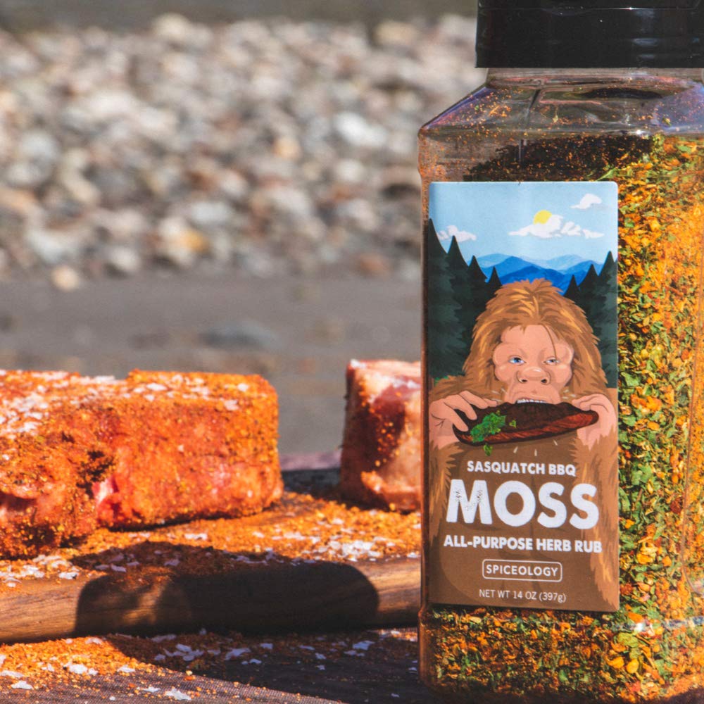 Spiceology & Sasquatch BBQ - Moss Seasoning - All-Purpose Herb Spice Rub - Use On: Pork, fish, Veggies, Chicken, Beef - Barbeque Rubs, Spices