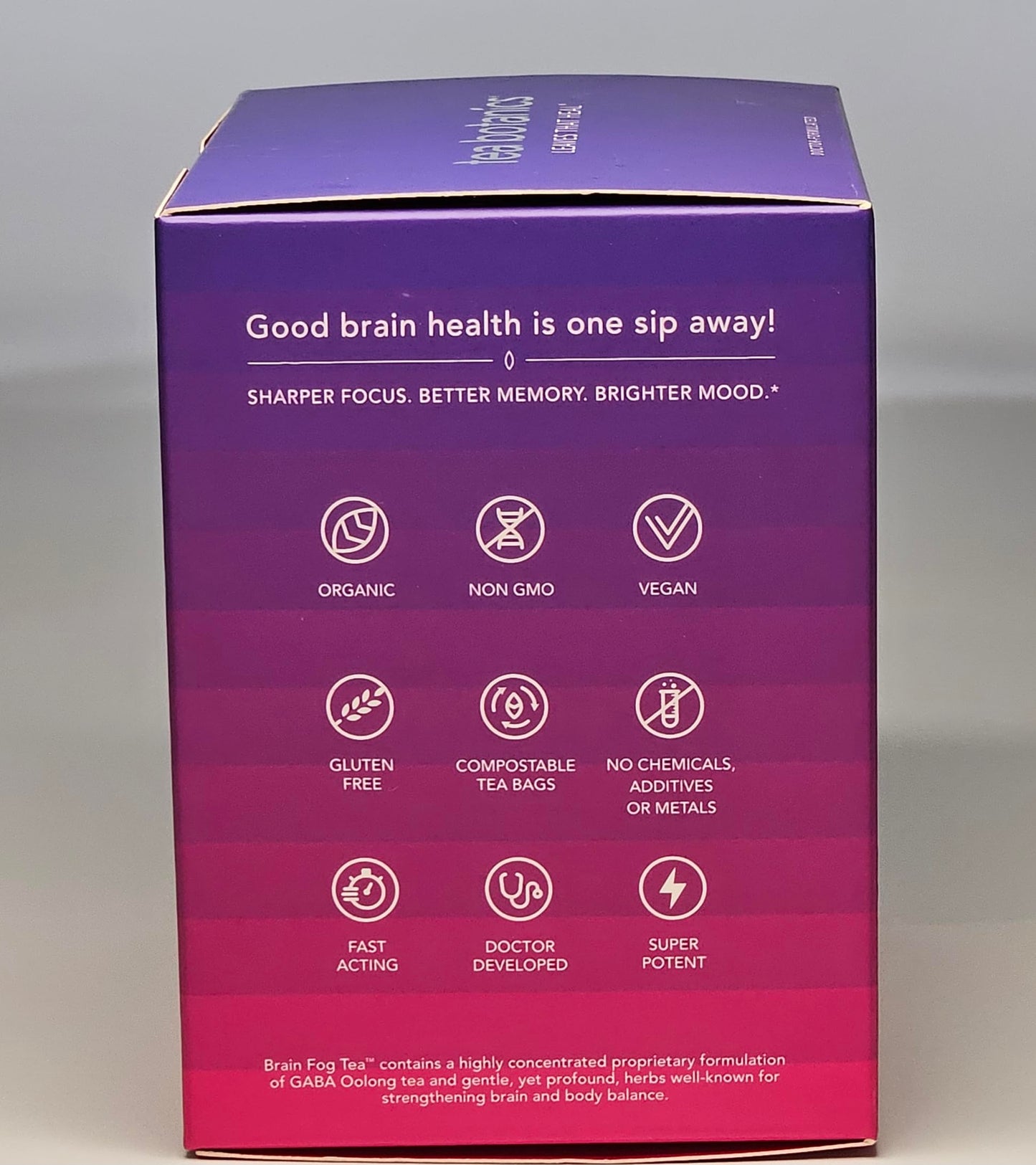 Brain Fog Tea for Memory, Focus & Concentration & Creativity Organic with Vitamins & Minerals (15 Day Supply)