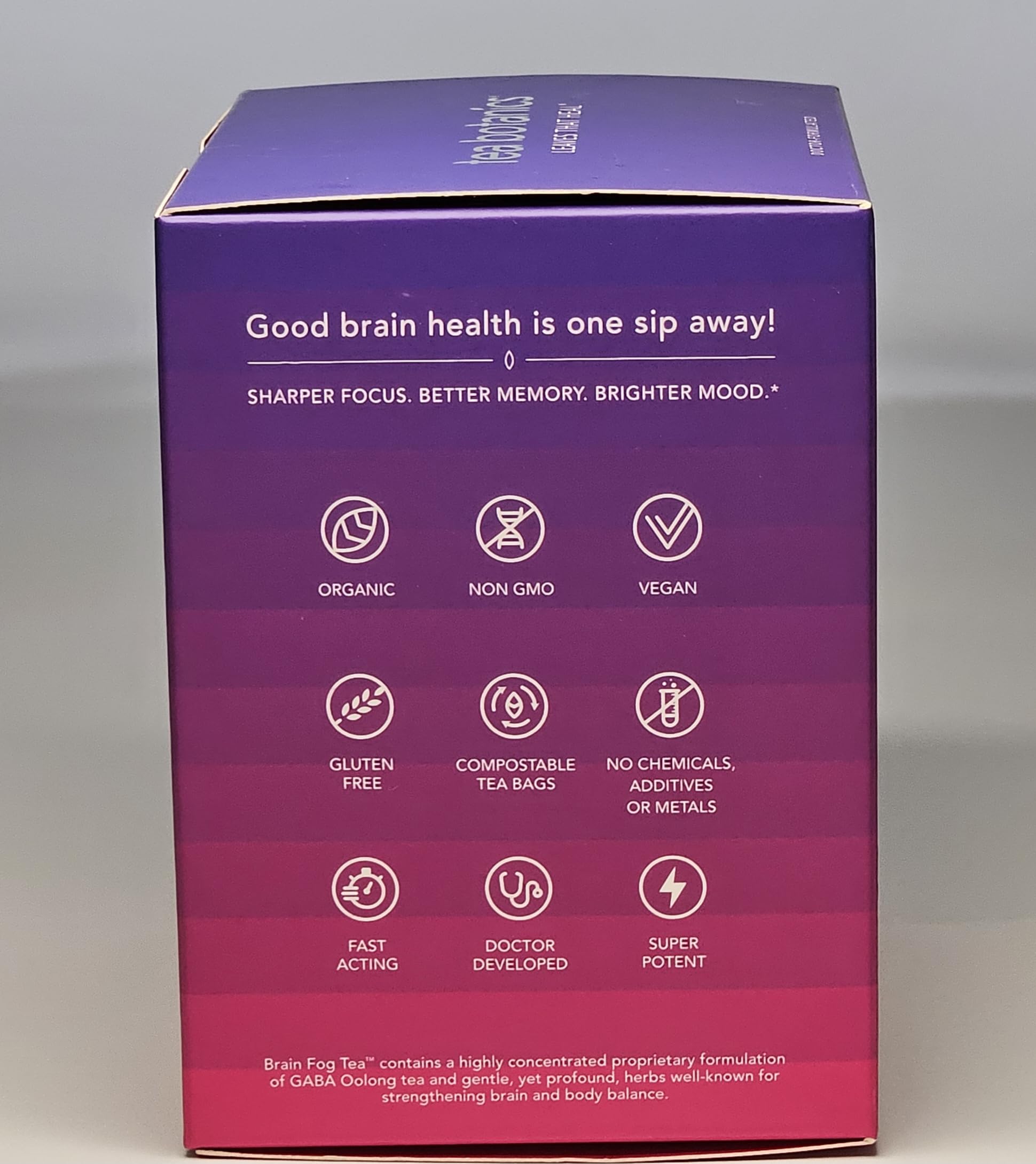 Brain Fog Tea for Memory, Focus & Concentration & Creativity Organic with Vitamins & Minerals (15 Day Supply)