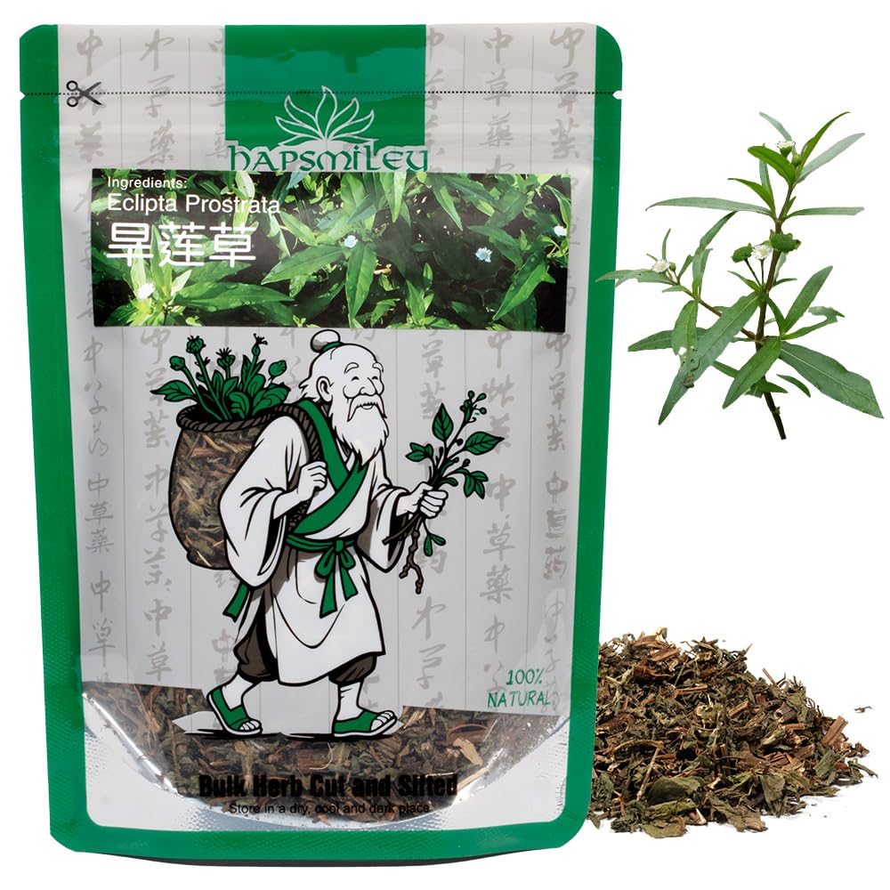 Hapsmiley Dried Eclipta Prostrata (False Daisy/Han Lian Cao/???) - Herbal Tea - Organic Dried Herbal Tea, 60g (2oz)