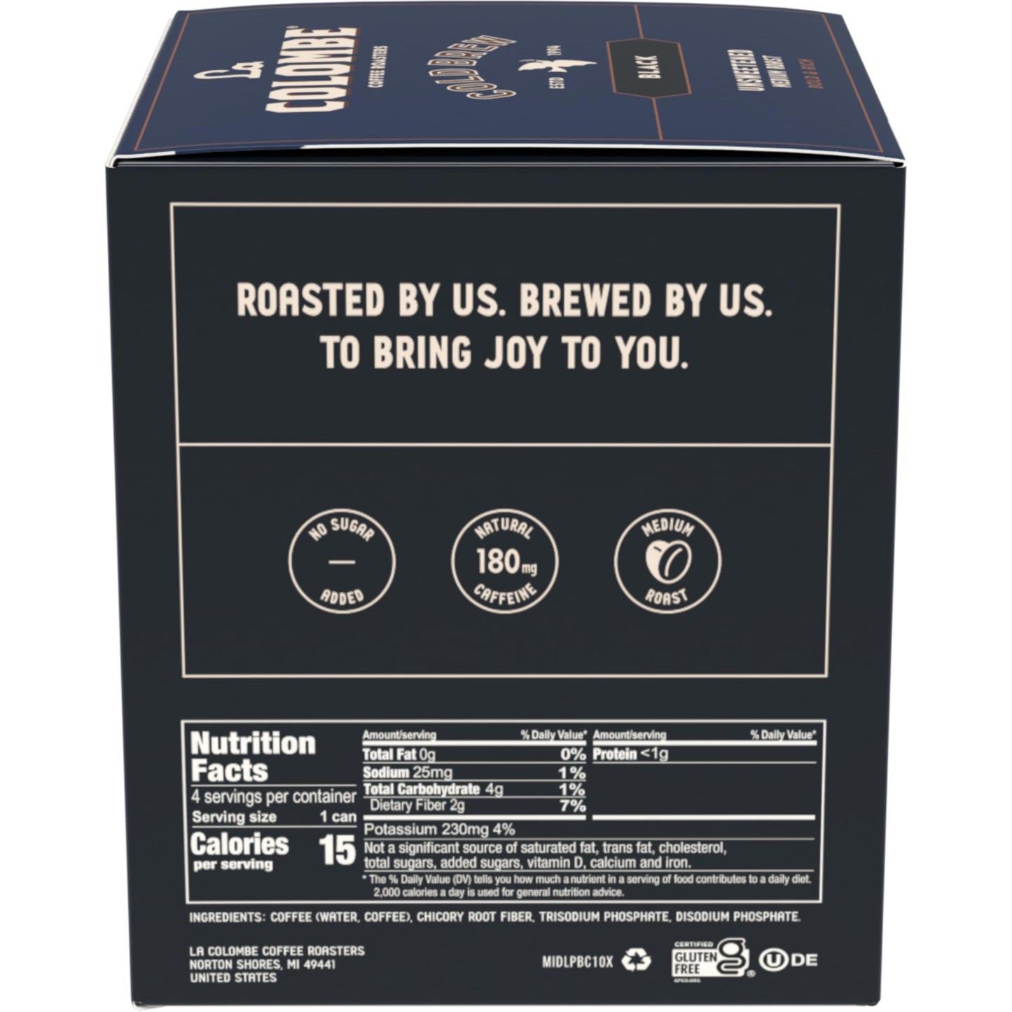 La Colombe, Coffee Pure Black, 9 Fl Oz, 4 Pack