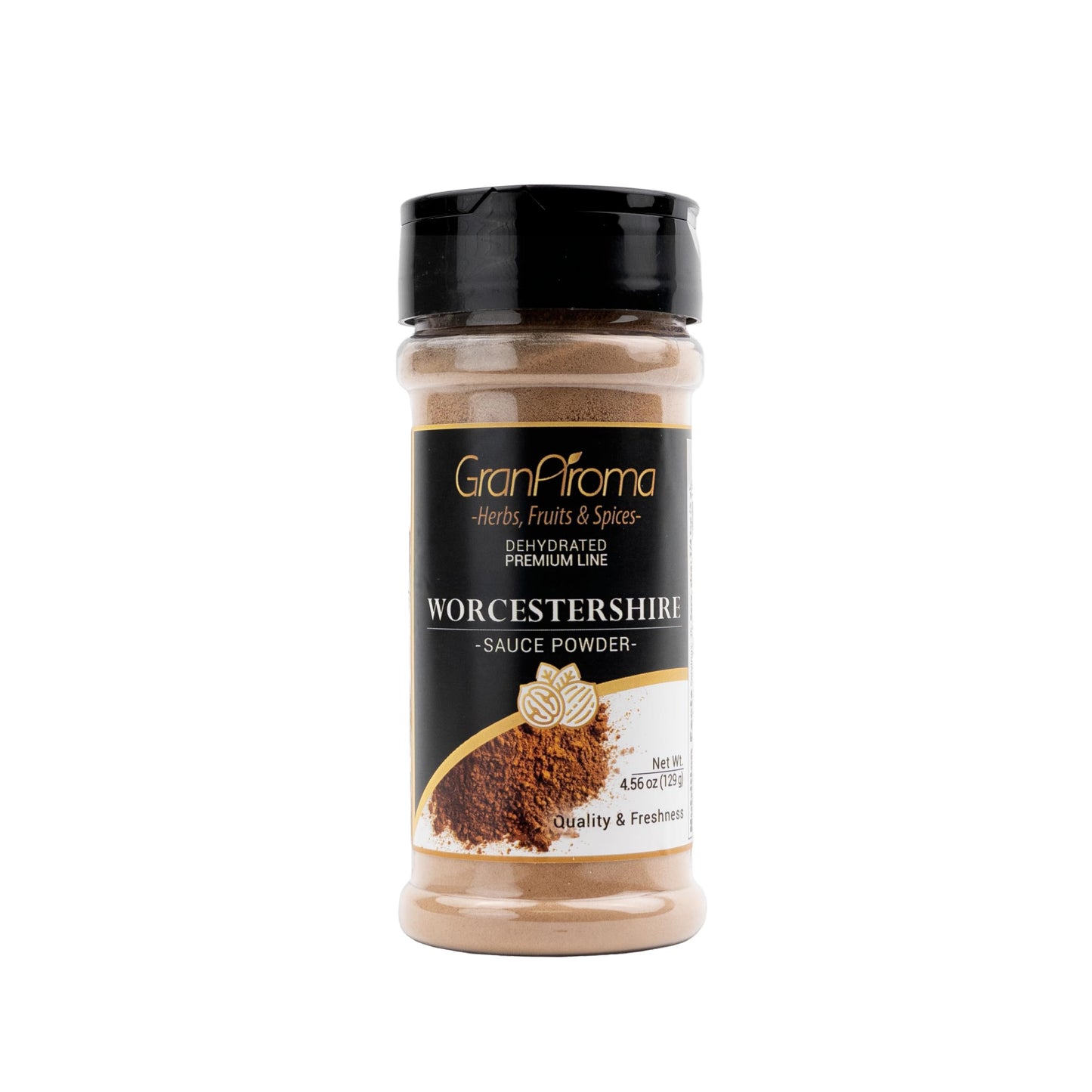GranAroma Worcestershire Sauce Powder, Tangy, Savory Seasoning for Cooking, Marinades, & Snacks (4.56 Ounce)