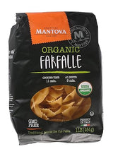 Mantova Italian Organic Pasta Bowtie Farfalle - 100% Durum Semolina Organic Farfalle -Product Of Italy, 1 Pound, (Pack of 6)