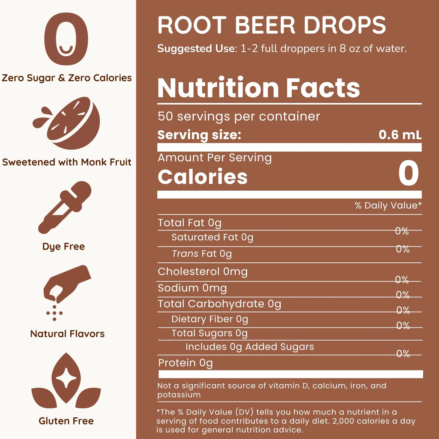 Allways Drops Natural Root Beer Water Flavoring Enhancer | Sugar-Free, Zero Calories, Monk Fruit Sweetened | Sustainable Glass Bottle | Kids & Adults