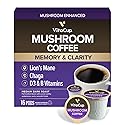 VitaCup Mushroom Coffee Pods, Boost Focus & Immunity w/Lions Mane, Chaga, B Vitamins, D3 for Memory & Clarity, Medium Roast, Single Serve Pod