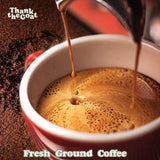 Thank the Goat Made to Order Gourmet Ground Coffee, Freshly Roasted, Dark Roast From Kilimanjaro, Tanzania, 12 oz.
