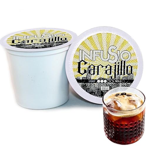 InfuSio Coffee Pods 96 Count Carajillo Flavored Medium Roast Single serve Coffee pods for Keurig K Cups Brewers - InfuSio Premium Roasted Keurig 2.0