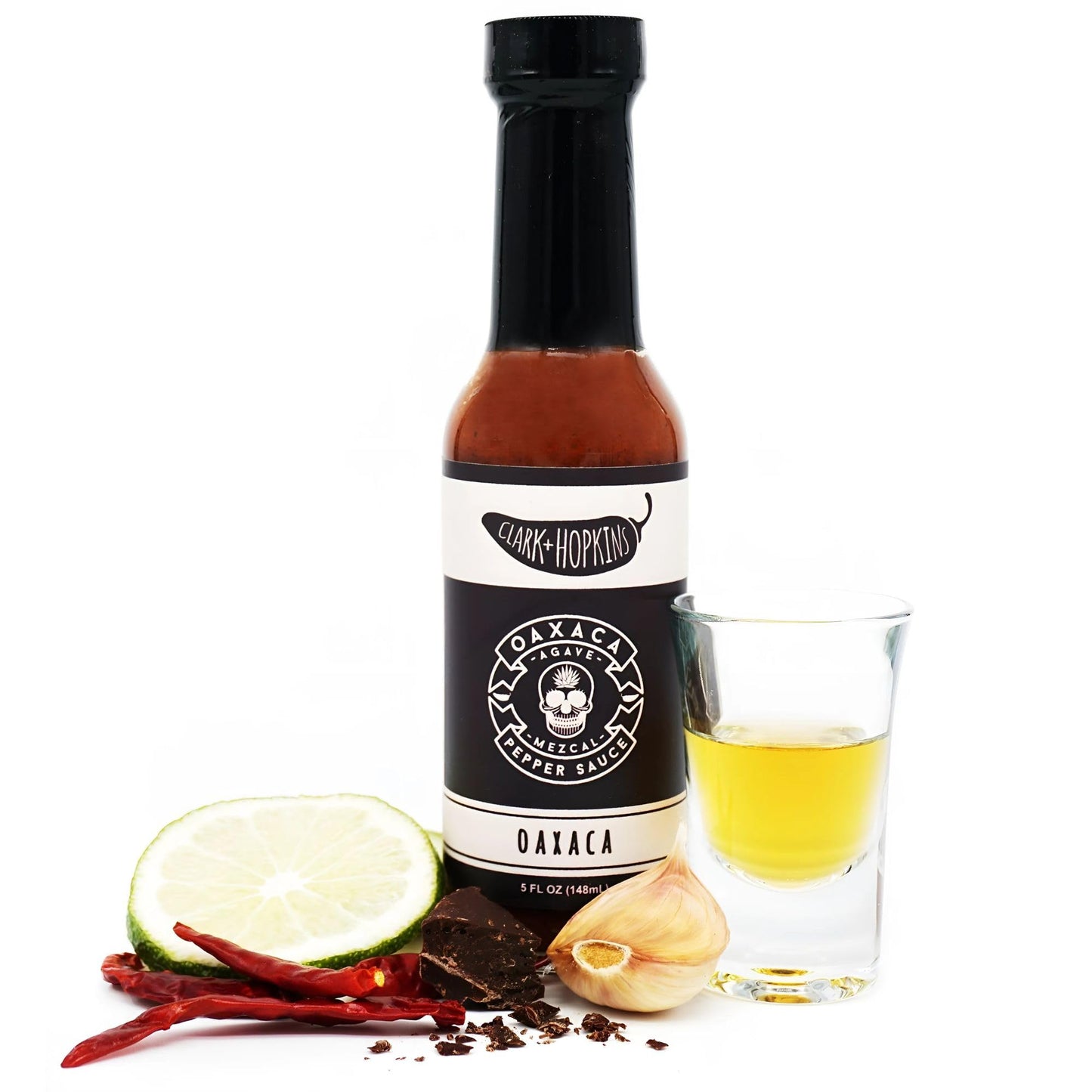 Clark + Hopkins Oaxaca Hot Sauce, Smoky Mezcal Mole Pepper Sauce, Oaxacan Cuisine's Spice and Savory Richness, 7/10 Heat Rating, 5 Ounce (1 Pack)