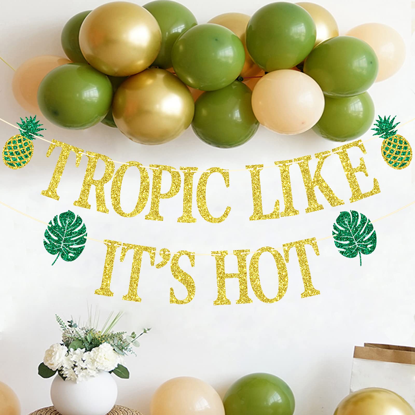 Tropic Like It's Hot Banner, Hawaiian Luau Party Decorations, Tropic Like It's Hot for Hawaiian Luau Party, Tropical Bachelorette Party, Beach Bach