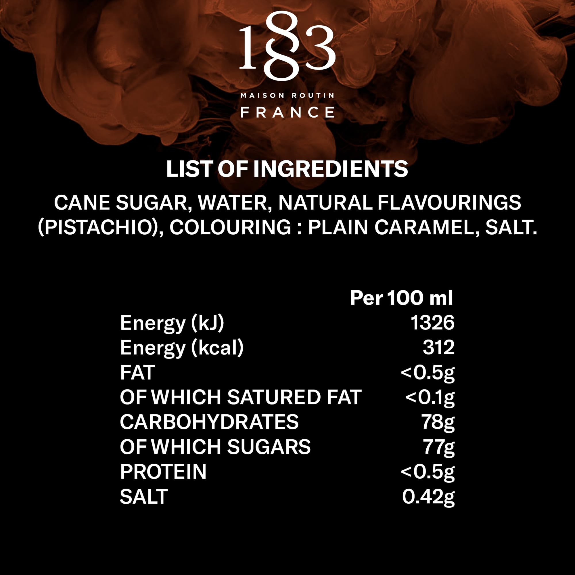 1883 MAISON ROUTIN FRANCE Dubai Chocolate Syrup, 33.8 OZ