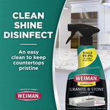 Weiman Disinfectant Granite Daily Clean & Shine - (2 Pack) Safely Clean Disinfect and Shine Granite Marble Soapstone Quartz Quartzite Slate Limestone