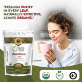 Organic Way Dried Buckthorn Bark (Frangula Alnus) Cut & Sifted - Organic & Kosher Certified | Raw, Vegan, Non GMO & Gluten Free | USDA Certified |
