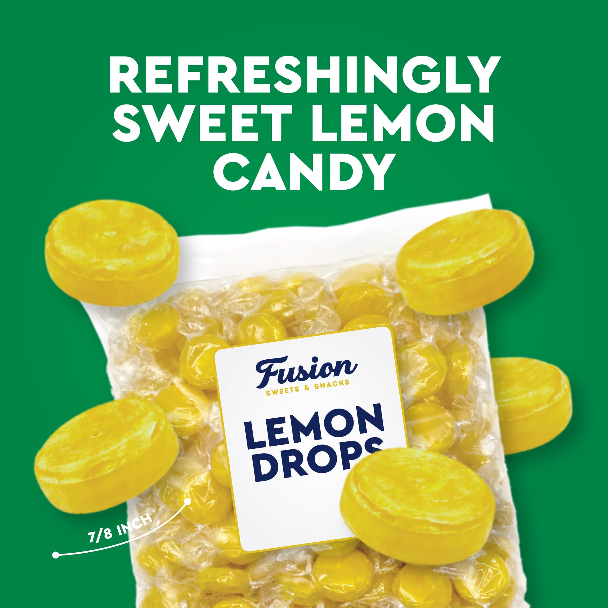 Lemon Drops Hard Candy Old Fashioned 1 Pound Bulk Bag, Individually Wrapped Classic Lemon Candy, Tart Citrus Flavor, Traditional Yellow Hard Sweets