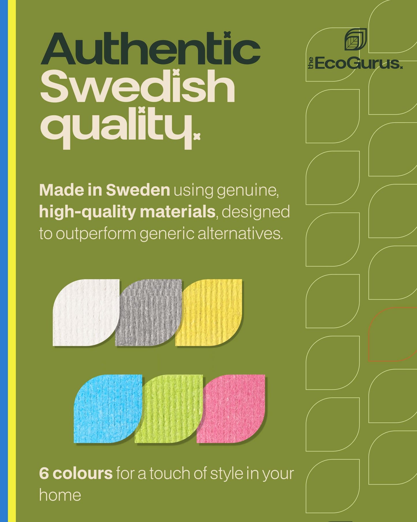 10 Pack Odour-Resistant Reusable Cleaning Cloths | Original Swedish Dishcloth | Made in Sweden | Suitable for All Surfaces | Biodegradable Cellulose