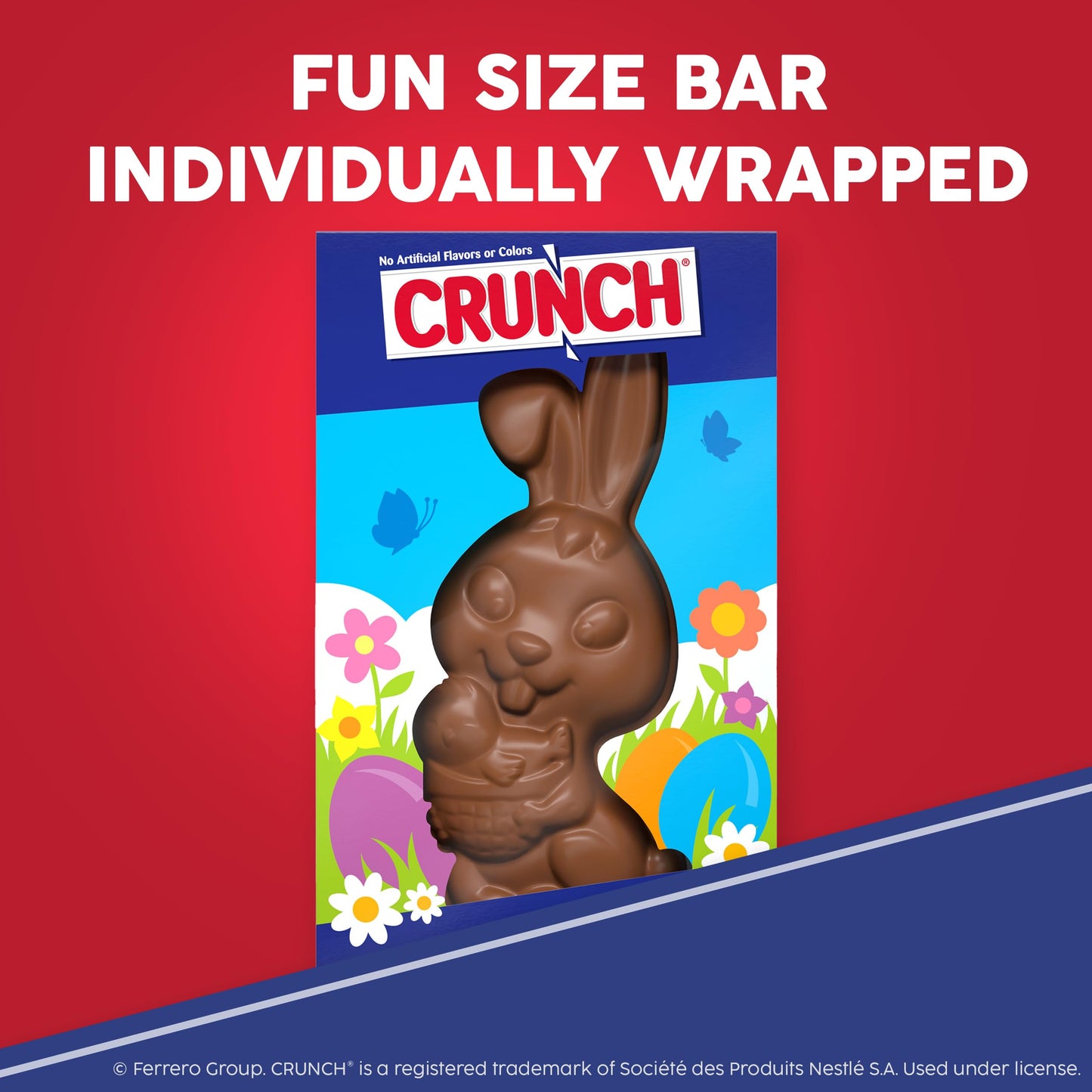 Crunch, Solid Milk Chocolate Bunny with Crisped Rice - Fun and Crispy Easter Treat for Baskets, Egg Hunts and Festive Gifting, 4.5 Ounce