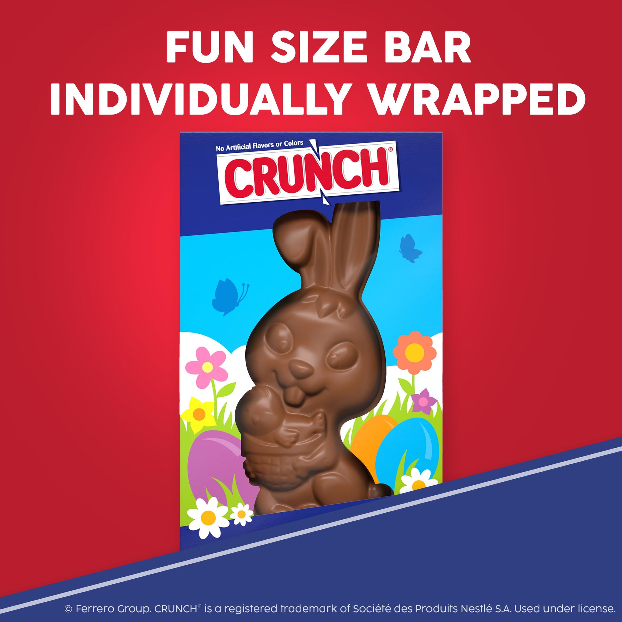 Crunch, Solid Milk Chocolate Bunny with Crisped Rice - Fun and Crispy Easter Treat for Baskets, Egg Hunts and Festive Gifting, 4.5 Ounce