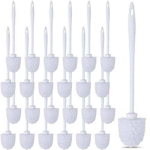 Enjamyo 25 Pcs Toilet Brushes, 14.2 Inch Heavy Duty Toilets Scrubber Brush, Long Plastic Handled Cleaning Scrubber, Toilet Bowl Brush for Home