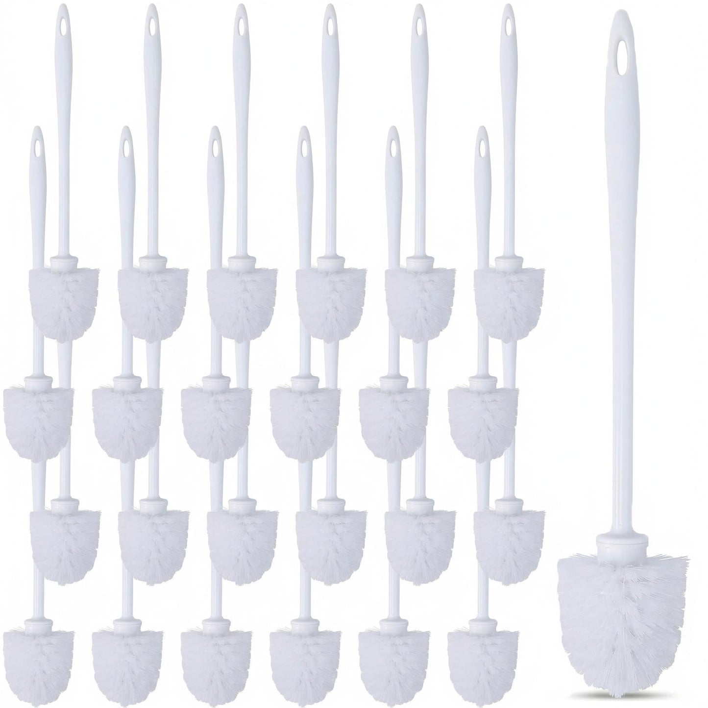 Enjamyo 25 Pcs Toilet Brushes, 14.2 Inch Heavy Duty Toilets Scrubber Brush, Long Plastic Handled Cleaning Scrubber, Toilet Bowl Brush for Home