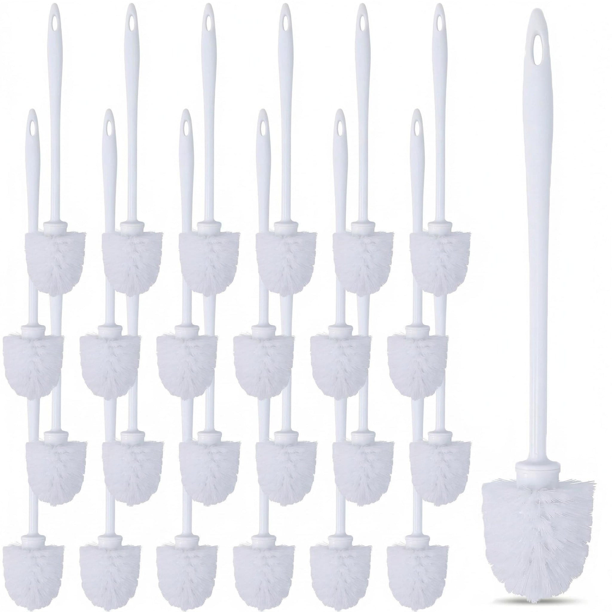 Enjamyo 25 Pcs Toilet Brushes, 14.2 Inch Heavy Duty Toilets Scrubber Brush, Long Plastic Handled Cleaning Scrubber, Toilet Bowl Brush for Home