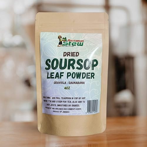 Soursop Leaf Powder Wild Harvested Jamaica | Graviola Powder | Annona Muricata | Stone-Ground Whole Leaf | Wildcrafted Caribbean | Rastaman Stew