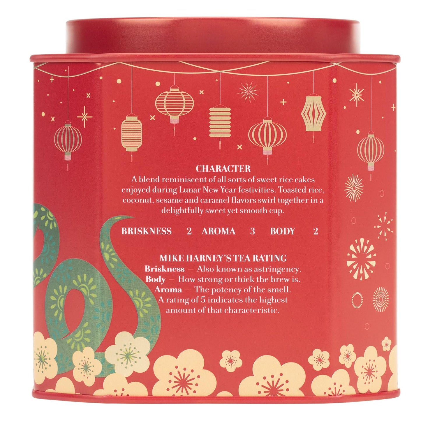 Harney & Sons Lunar New Year 2025 Tea, Year of the Snake, Great for Birthdays, Anniversaries, Black tea with toasted rice, coconut, sesame and caramel