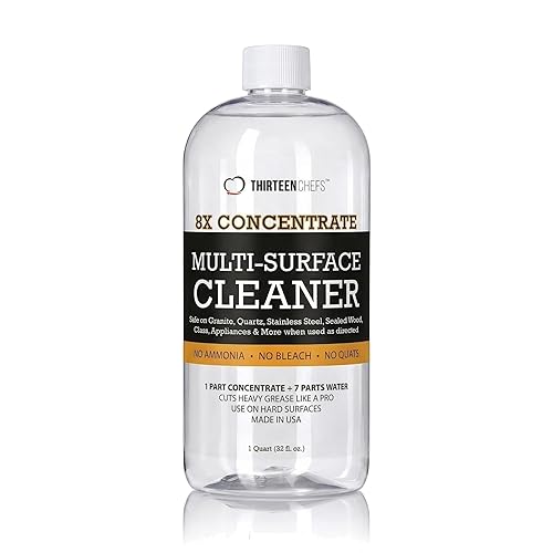 Thirteen Chefs 8X All Purpose Cleaner Concentrate - Makes 2 Gallons of Kitchen and Bathroom Cleaner for Granite and Quartz Countertops, Stainless