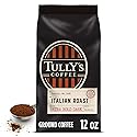 Tully's Coffee Italian Roast, Ground Coffee, Dark Roast, Bagged 12 oz