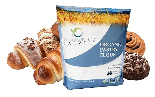 Early Morning Harvest Organic Pastry Flour - Made from Certified Organic, Non-GMO Whole Wheat - Stone Ground Flour for Baking Cooking and Pastries