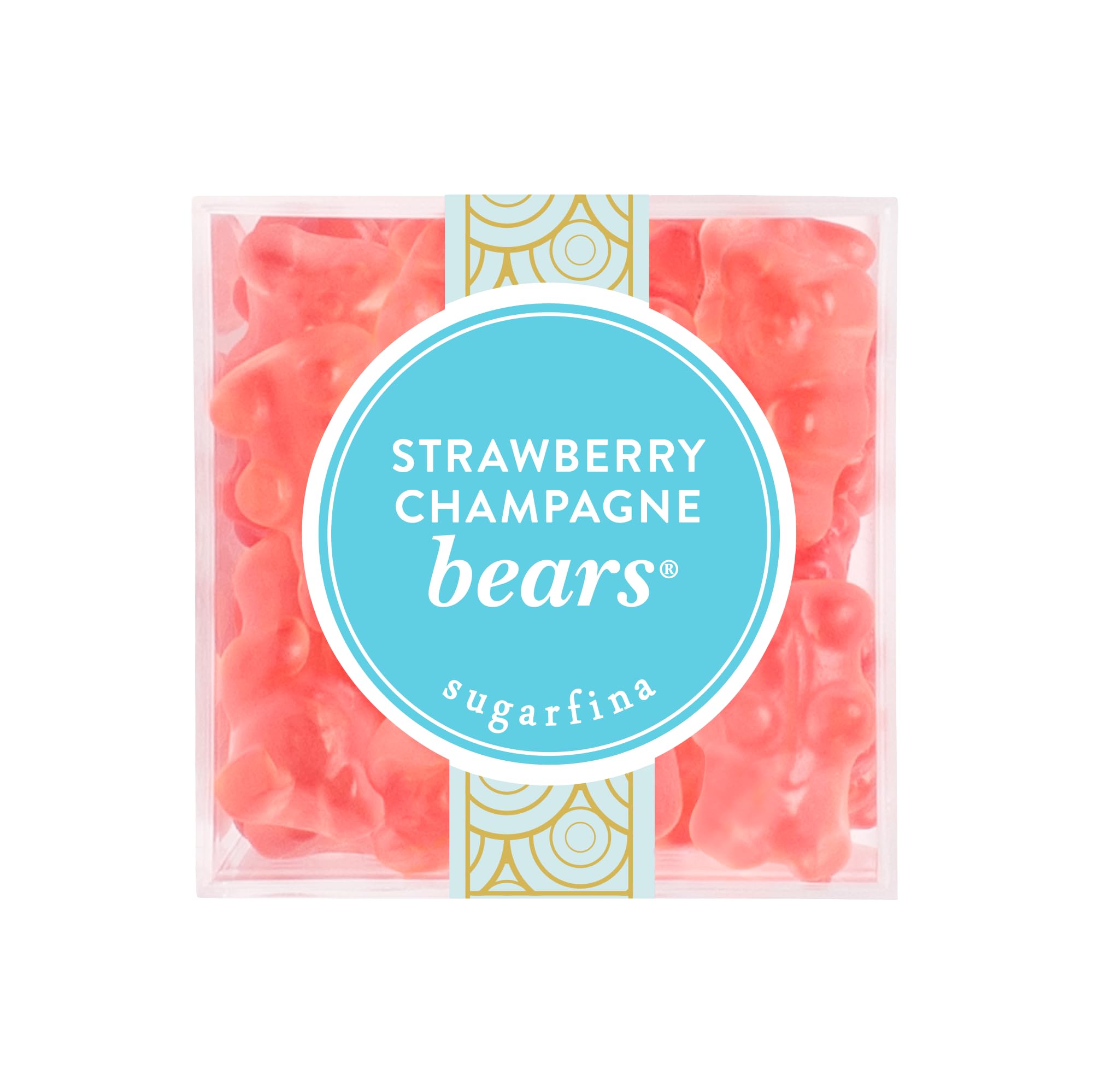 Sugarfina Strawberry Champagne Bears Small Candy Cube, Champagne Gummy Bears, 3.3 oz, 1 Count