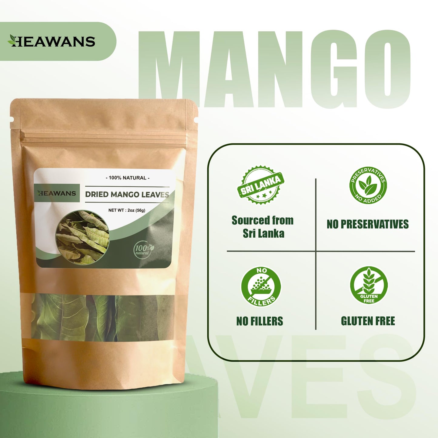 Dried mango leaves 2oz