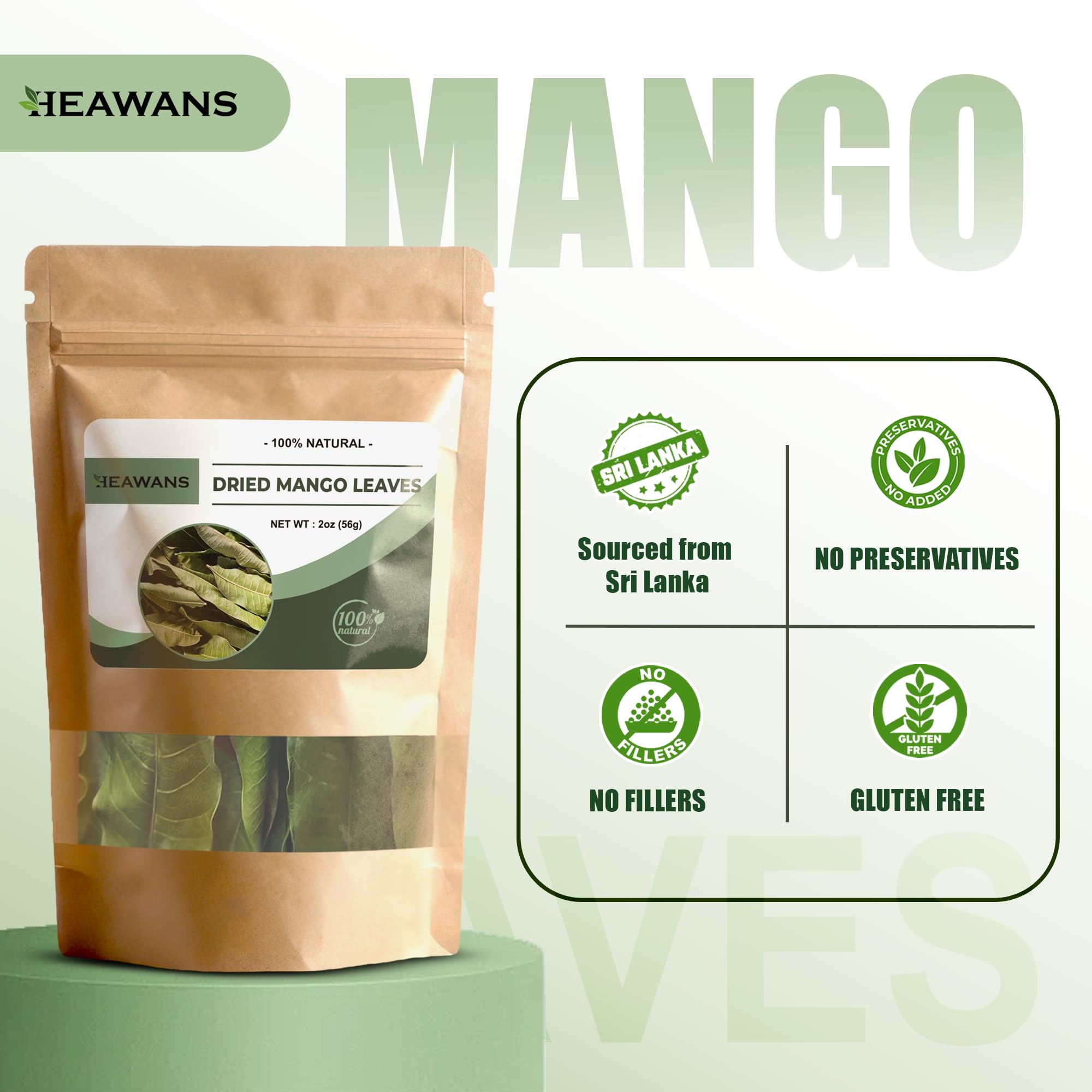 Dried mango leaves 2oz
