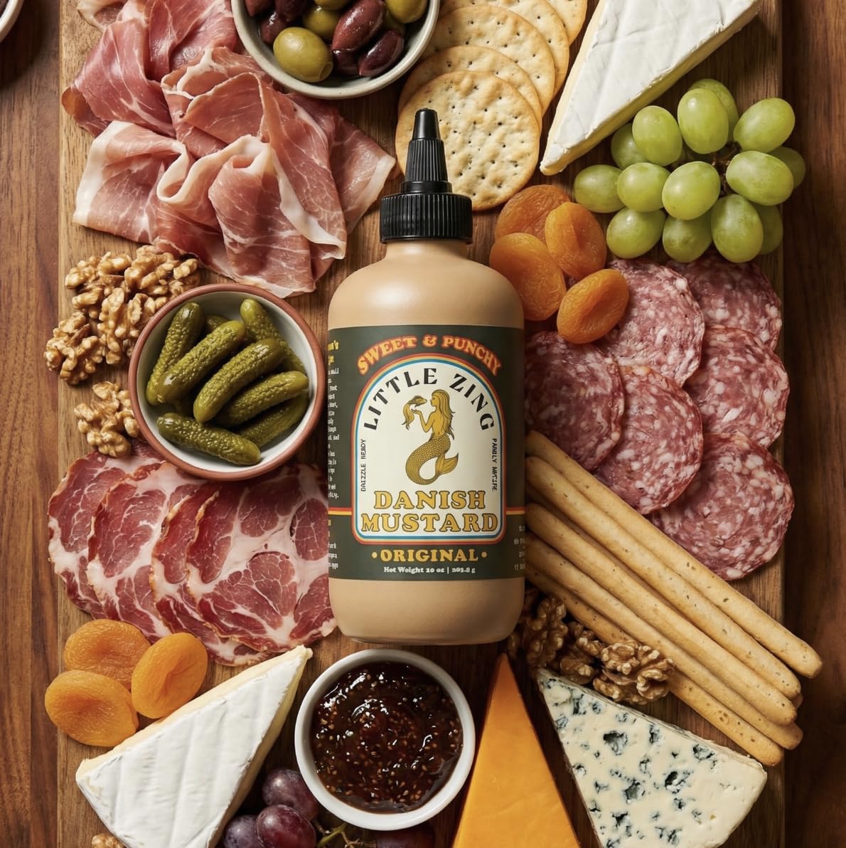 Little Zing Danish Mustard - Sweet & Punchy Gourmet Mustard Sauce with Horseradish Kick - All-Natural, No Oils, Fillers, or Preservatives - Bold