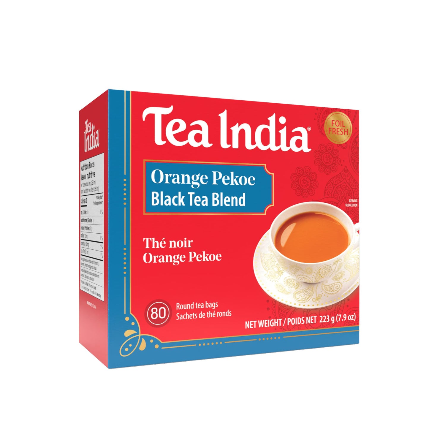 Tea India Orange Pekoe Black Tea Chai Flavorful Blend Of Black Tea & Natural Ingredients Strong Full-Bodied Traditional Indian Caffeinated Tea 80
