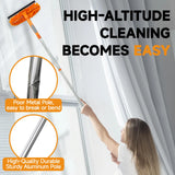 67" Squeegee Window Cleaner 2 in 1 Rotatable Window Cleaning Tool Kit with Extension Pole, Window Washing Equipment with Bendable Head for Indoor